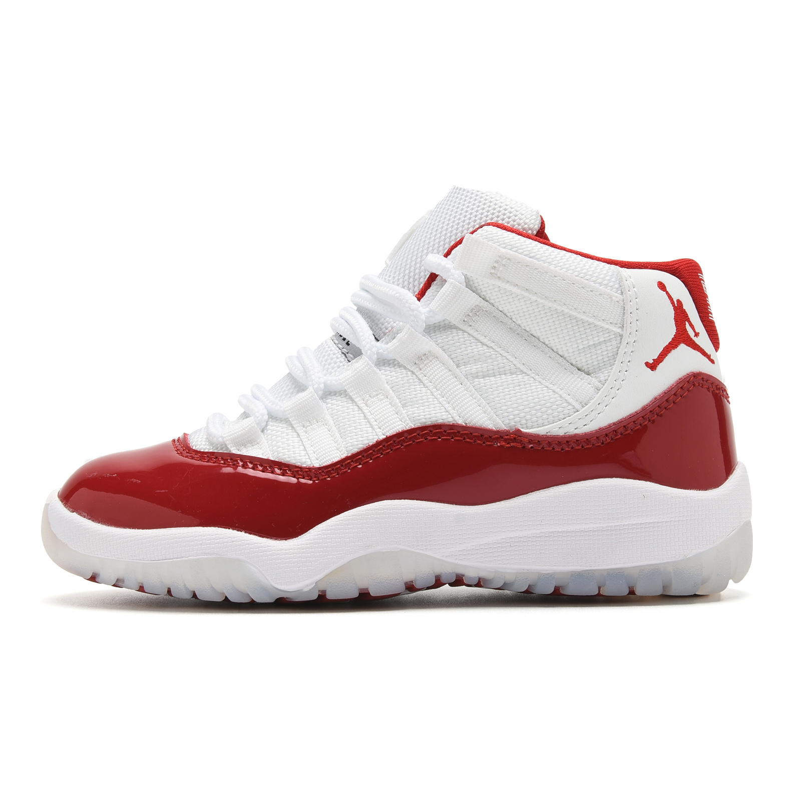 Youth Running Weapon Air Jordan 11 White/Red Shoes 023
